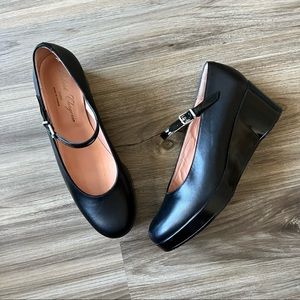 Robert Clergerie Patent Leather Wedge Mary Jane Pumps